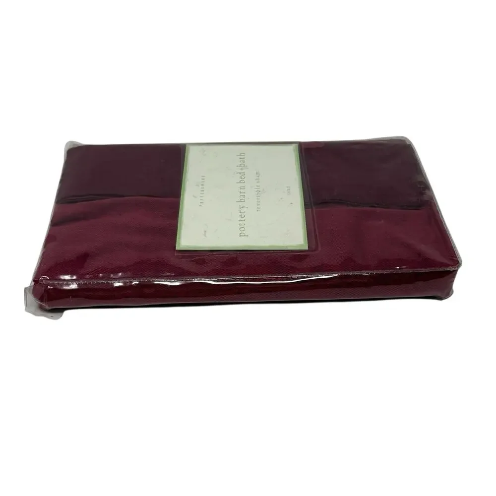 Pottery Barn Bed + Bath Reversible Sham Euro Maroon Burgundy New In Package